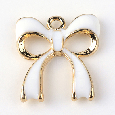 Bowknot Alloy Enamel Pendants X-ENAM-Q033-22C-1