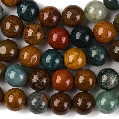 Natural Ocean Jasper Beads Strands G-F668-26-8mm-1