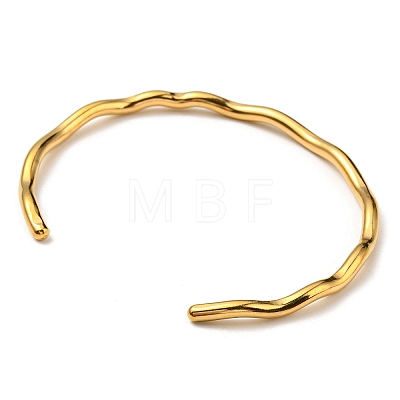 Ion Plating(IP) 304 Stainless Steel Cuff Bangles X-BJEW-H323-01G-1