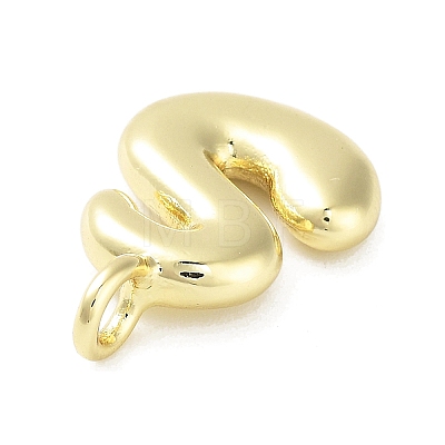Rack Plating Brass Balloon Letter Pendants KK-C050-01G-S-1