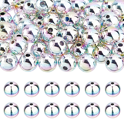 80Pcs UV Plating Opaque CCB Plastic Beads MACR-DC0001-28-1
