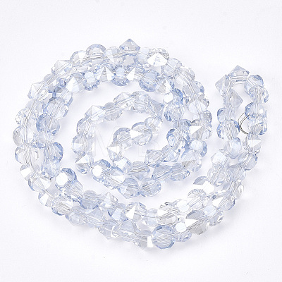 Electroplated Glass Beads Strands EGLA-S174-01B-05-1