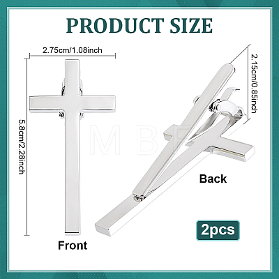 Brass Tie Clips BUTT-WH0024-064P-1
