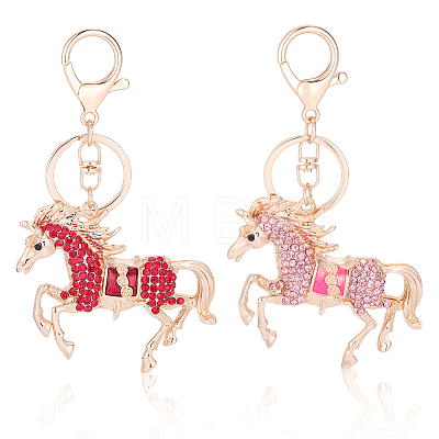 2Pcs 2 Colors Zinc Alloy Keychains KEYC-ME0001-22-1