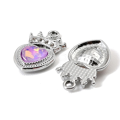 UV Plating Alloy Glass Pendants FIND-K032-10P-1