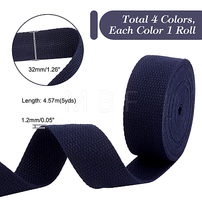   4 Rolls 4 Colors 5 Yards Flat Polycotton Ribbon OCOR-PH0002-51-1