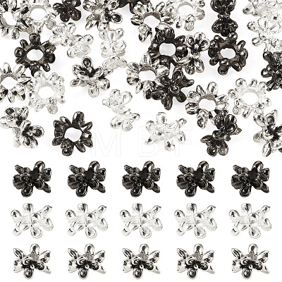 30Pcs 3 Styles Flower Tibetan Style Alloy European Beads FIND-TA0010-83-1