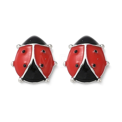 Brass Enamel Stud Earrings for Women EJEW-A126-04P-1