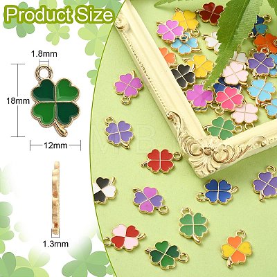 90Pcs 18 Colors Alloy Enamel Pendants ENAM-CJ0003-33-1