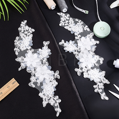 Flower Pattern Polyester Computerized Embroidered Appliques DIY-WH0387-36B-1