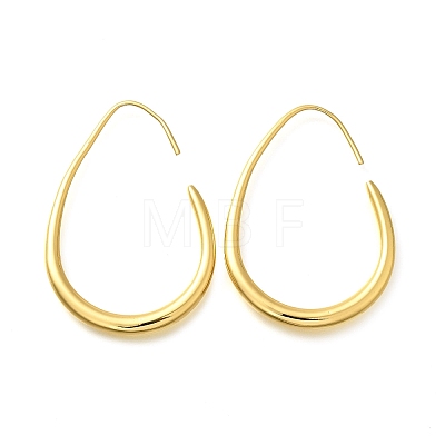 Teardrop Brass Dangle Earrings EJEW-R018-01G-1