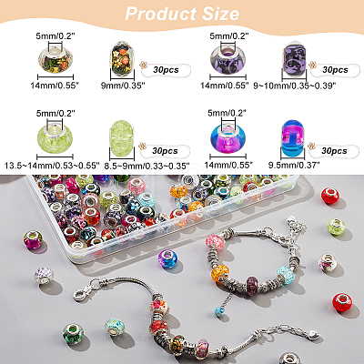  120Pcs 4 Style Resin & Acrylic European Beads OPDL-NB0001-15-1