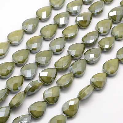 Electroplated Glass Beads Strands EGLA-J105-M-1