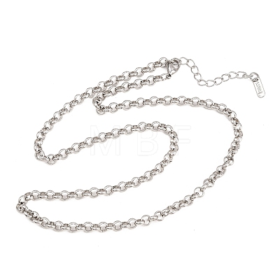 5MM 304 Stainless Steel Rolo Chain Necklaces for Men Women NJEW-H093-07B-P-1