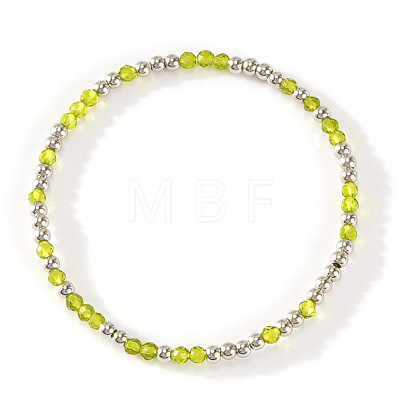 Glass & 304 Stainless Steel Beaded Stretch Bracelets for Women AN7513-5-1