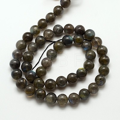 Grade AA Natural Gemstone Labradorite Round Beads Strands G-E251-33-8mm-1