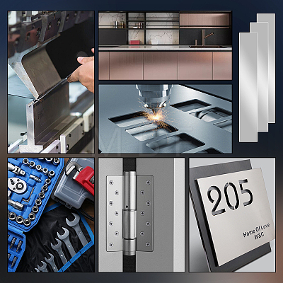 12Pcs 304 Stainless Steel Blank Sheets STAS-OC0001-38B-1