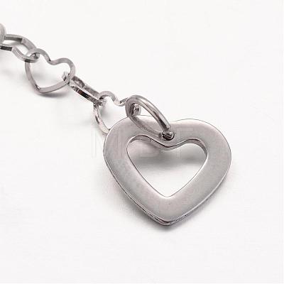 304 Stainless Steel Heart Link Chain Extender FIND-JF00074-04-1