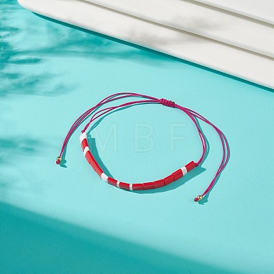 Glass Seed Link Bracelet BJEW-JB08894-05-1