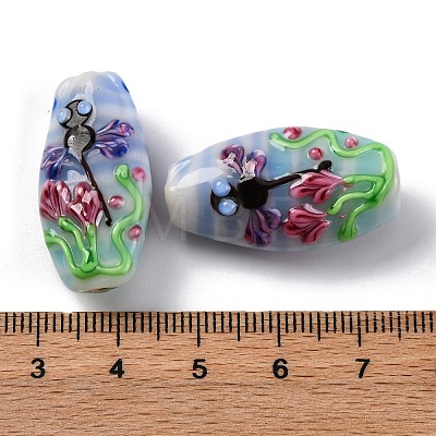 Oval Handmade Lampwork Beads  LAMP-G137-D08-1