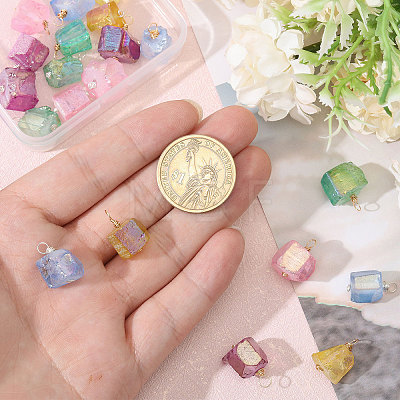 20Pcs 10 Styles Copper Wired Electroplated Natural Quartz Pendants PALLOY-FH00022-1