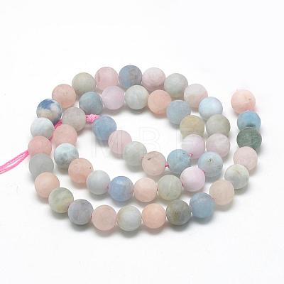 Natural Morganite Beads Strands G-R446-12mm-35-1