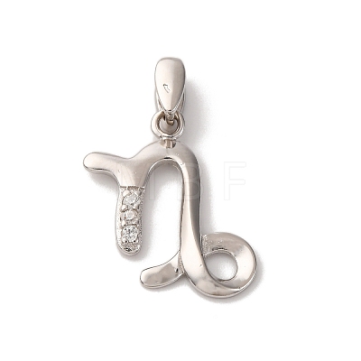 925 Sterling Silver Micro Pave Clear Cubic Zirconia Pendants STER-H117-01P-10-1
