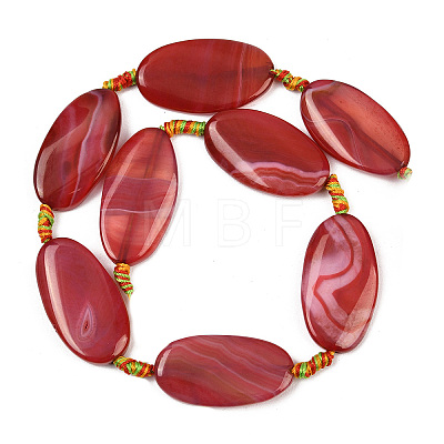 Natural Banded Agate Beads Strands G-F825-H01-01-1