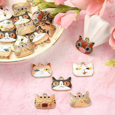 12Pcs 6 Styles Alloy Enamel Pendants ENAM-CJ0003-49-1