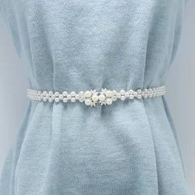 White Plastic Imitation Pearl Beaded Belly Chains WG08E5B-08-1