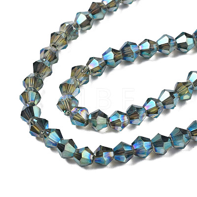 Electroplate Transparent Glass Beads Strands EGLA-Q026-016-1