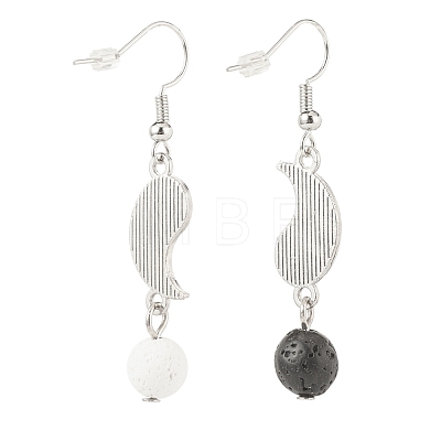 Alloy Enamel Yin Yang Matching Asymmetrical Earrings EJEW-JE04894-01-1