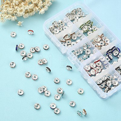 200Pcs 10 Colors Iron Flat Round Spacer Beads Sets RB-YW0001-07-1