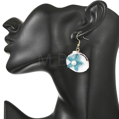 Natural Shell Dangle Earrings EJEW-MZ00754-1