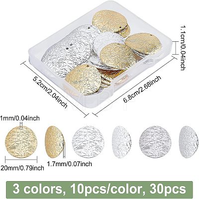Fingerinspire 30Pcs 3 Colors Environmental Protection Electroplating Brass Pendants KK-FG0001-05-1