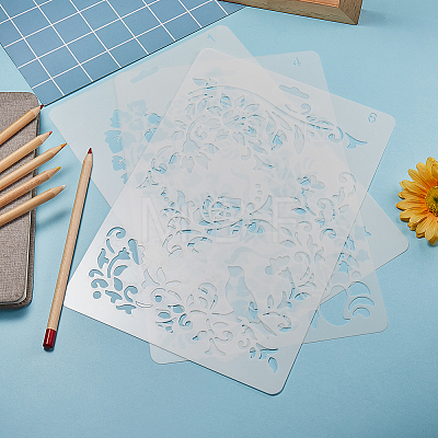 1Pc Plastic Reusable Drawing Painting Stencils Templates DIY-DJ0001-09C-1