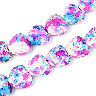 Spray Painted Synthetic Turquoise Beads Strands G-N352-28A-02-1