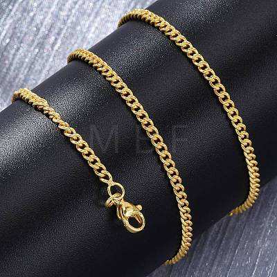 Brass Cuban Link Chain Necklaces for Women NJEW-D302-57G-1