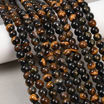Natural Tiger Eye Beads Strands G-F591-18-8mm-08-1