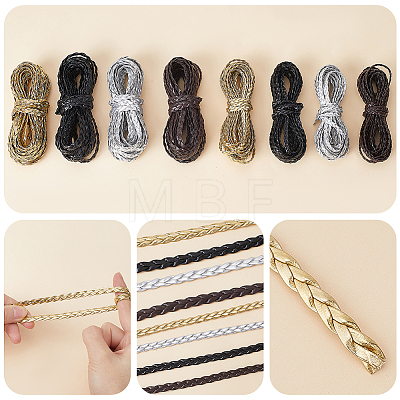 Flat PU Leather Braided Cord OCOR-WH0086-87A-01-1