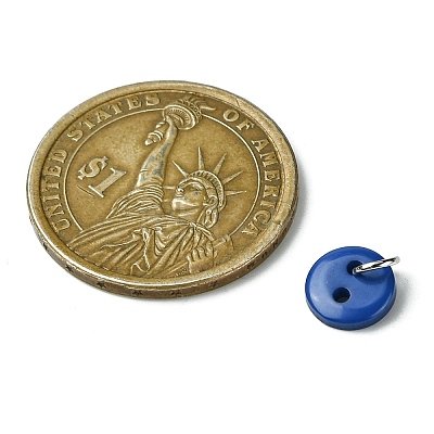 Resin Flat Round 2-Hole Buttons Pendants PALLOY-JF03384-1