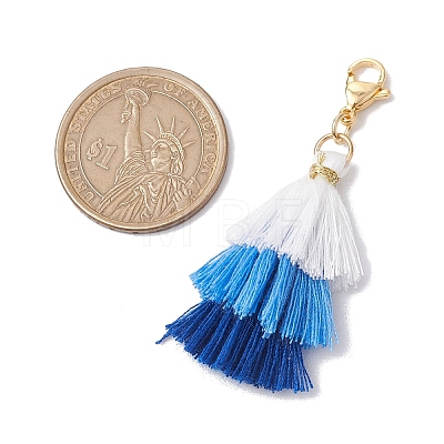 Christmas Polycotton(Polyester Cotton) Tassel Pendant Decorations HJEW-JM02610-1