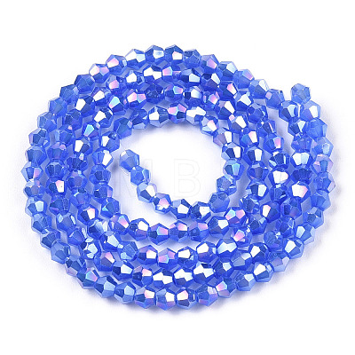 Imitation Jade Electroplate Glass Beads Strands EGLA-A039-J2mm-B04-1