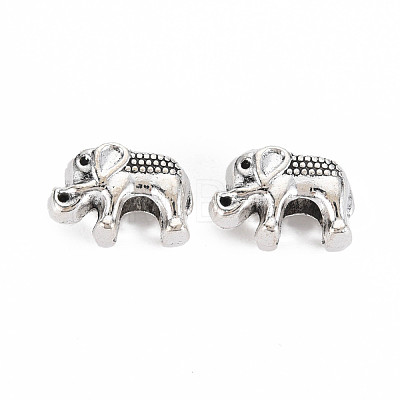 Tibetan Style Alloy European Beads Rhinestone Settings TIBEB-N007-018-1