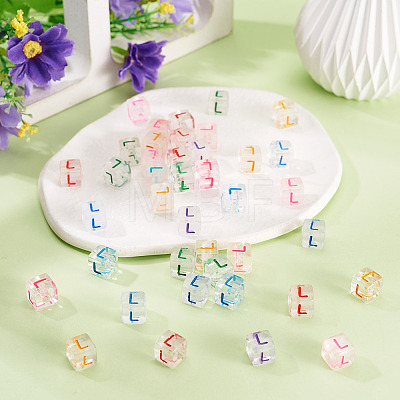 50Pcs Acrylic European Beads MACR-TADJ0001-13L-1