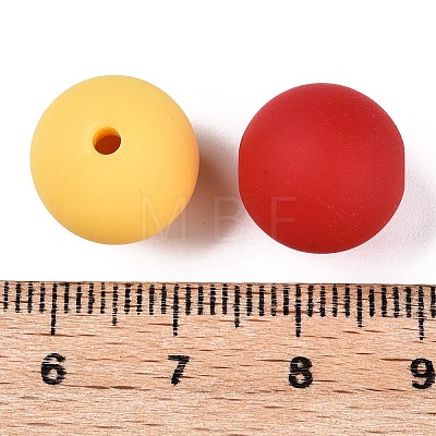 Rubberized Style Imitated Silicone Acrylic Beads MACR-T048-01A-06-1