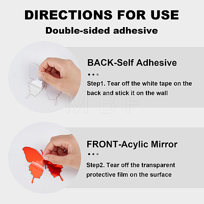 1 Set Plastic Mirror Wall Stickers AJEW-CN0001-65B-1