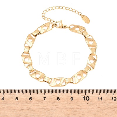 304 Stainless Steel Link Chain Bracelets for Women BJEW-D460-08G-1