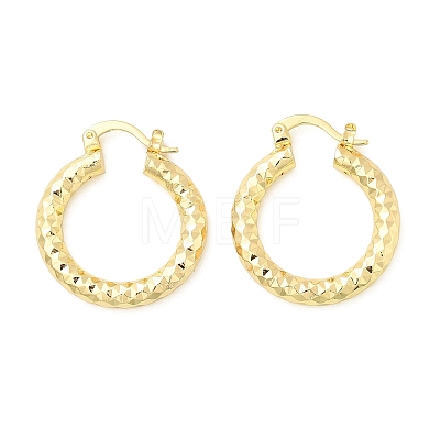 Brass Two Tone Hoop Earrings EJEW-B117-06C-G-1