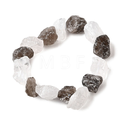 Natural Quartz Crystal and Smoky Quartz Beads Strands G-S386-C16-1